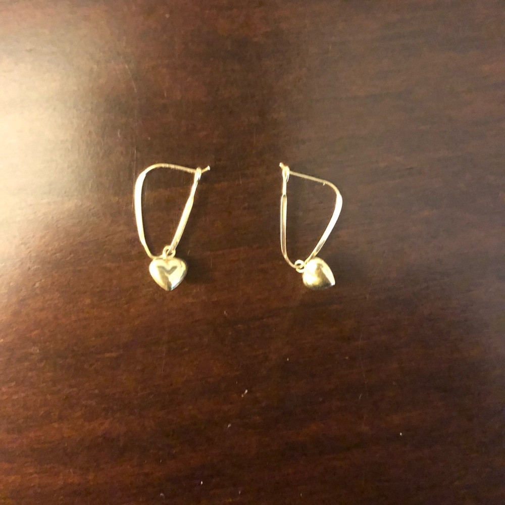 Gold heart earrings